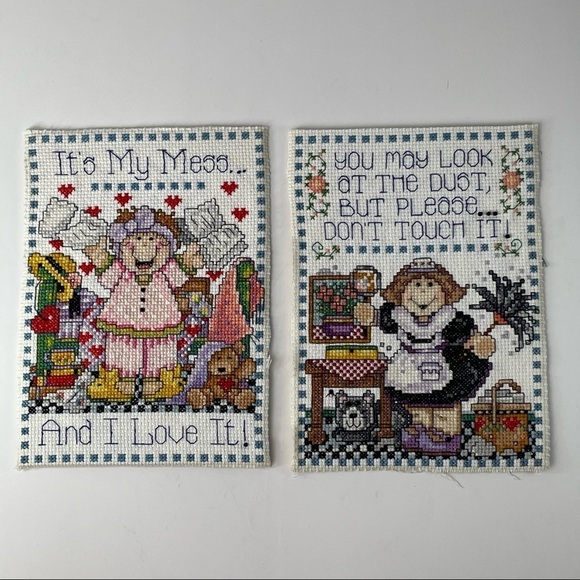 HUMOUR Messy House Cross Stitch 5 x 7 Lot is Two - Picture 12 of 12